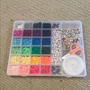 Colorful Bead Organizer with Scissors